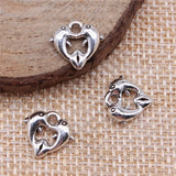 20pcs 11x11mm Antique Silver Color Dolphins Love Dolphins Two Dolphins Charms Pendant For DIY Jewelry Making