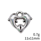 20pcs 11x11mm Antique Silver Color Dolphins Love Dolphins Two Dolphins Charms Pendant For DIY Jewelry Making
