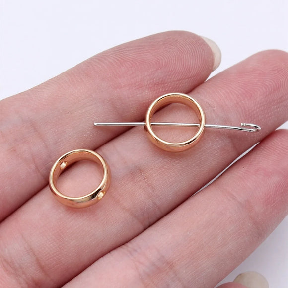 20pcs 11x11x3mm 2 Colors Inner Diameter 9mm, Suitable For 8mm Beads Round Perforated Bead Accessories For Jewelry Making