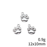 20pcs 12x10mm Antique Silver Color Dog Paw Charms Pendant For DIY Jewelry Making Handmade Jewelry Craft Findings