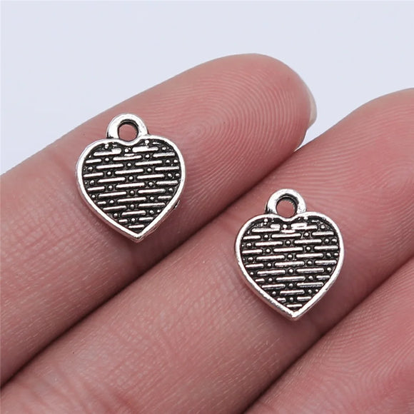 20pcs 13x11mm Antique Silver Color Heart Charms Pendant For DIY Jewelry Making Handmade Jewelry Craft Findings