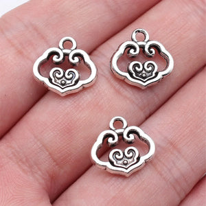 20pcs 13x13mm Antique Silver Color Chinese Style Cloud Lock Charms Pendant For DIY Jewelry Making Jewelry Findings