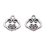20pcs 13x13mm Antique Silver Color Chinese Style Cloud Lock Charms Pendant For DIY Jewelry Making Jewelry Findings