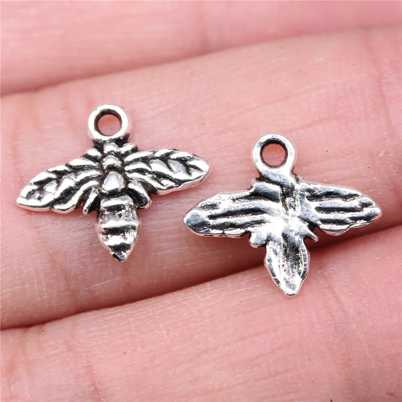 20pcs 13x15mm Antique Silver Color Bee Charms Pendant For DIY Jewelry Making Handmade Jewelry Craft Findings