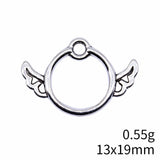 20pcs 13x19mm Antique Silver Color Round Wings Charms Pendant For DIY Jewelry Making Handmade Jewelry Craft Findings