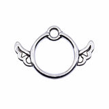 20pcs 13x19mm Antique Silver Color Round Wings Charms Pendant For DIY Jewelry Making Handmade Jewelry Craft Findings
