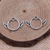 20pcs 13x19mm Antique Silver Color Round Wings Charms Pendant For DIY Jewelry Making Handmade Jewelry Craft Findings