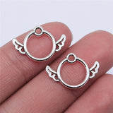 20pcs 13x19mm Antique Silver Color Round Wings Charms Pendant For DIY Jewelry Making Handmade Jewelry Craft Findings