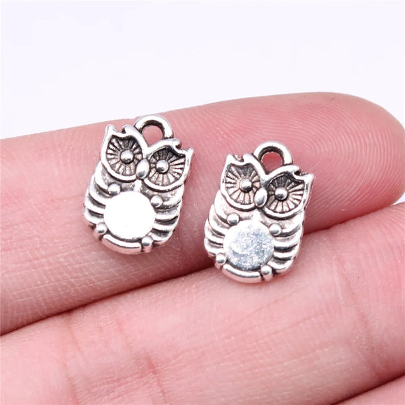 20pcs 14x10mm Antique Silver Color Owl Charms Pendant For DIY Jewelry Making Handmade Jewelry Craft Findings