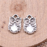 20pcs 14x10mm Antique Silver Color Owl Charms Pendant For DIY Jewelry Making Handmade Jewelry Craft Findings