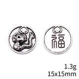 20pcs 15x15mm Antique Silver Color Chinese Style Dragon Fortune Charms Pendant For DIY Jewelry Making Jewelry Findings