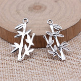 20pcs 15x29mm Antique Silver Color Bamboo Charms Pendant For DIY Jewelry Making Handmade Jewelry Craft Findings