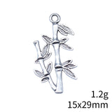 20pcs 15x29mm Antique Silver Color Bamboo Charms Pendant For DIY Jewelry Making Handmade Jewelry Craft Findings