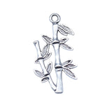 20pcs 15x29mm Antique Silver Color Bamboo Charms Pendant For DIY Jewelry Making Handmade Jewelry Craft Findings
