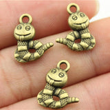 20pcs 16x12mm 2 Colors Snake Charms Pendant For DIY Jewelry Making Handmade Jewelry Craft Findings