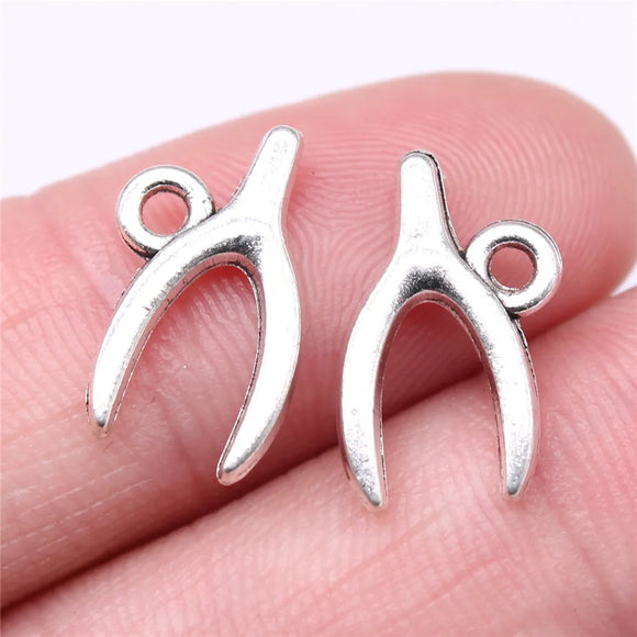 20pcs 17x9mm Antique Silver Color Wish Bone Charms Pendant For DIY Jewelry Making Handmade Jewelry Craft Findings