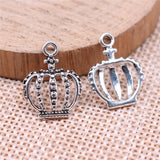 20pcs 18x14mm Antique Silver Color Crown Charms Pendant For DIY Jewelry Making Handmade Jewelry Craft Findings