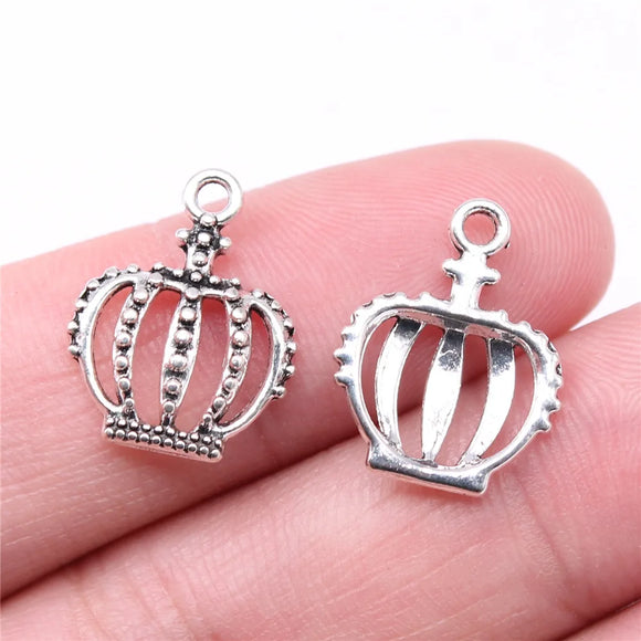 20pcs 18x14mm Antique Silver Color Crown Charms Pendant For DIY Jewelry Making Handmade Jewelry Craft Findings
