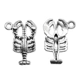 20pcs 21x15mm Antique Silver Color Shrimp Charms Pendant For DIY Jewelry Making Handmade Jewelry Craft Findings