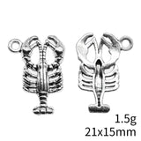 20pcs 21x15mm Antique Silver Color Shrimp Charms Pendant For DIY Jewelry Making Handmade Jewelry Craft Findings