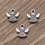 20pcs Angel Charms Pendant DIY Jewelry Findings Antique Silver Color Tone 10x10mm