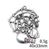 2pcs 40x33mm Antique Silver Color Poisonous Spider Cobweb Sorcery Witch Charms Pendant For DIY Jewelry Making