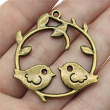 2pcs 42x39mm 2 Colors Bird Charms Pendant For DIY Jewelry Making Handmade Jewelry Craft Findings