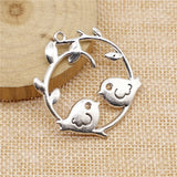 2pcs 42x39mm 2 Colors Bird Charms Pendant For DIY Jewelry Making Handmade Jewelry Craft Findings