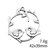2pcs 42x39mm 2 Colors Bird Charms Pendant For DIY Jewelry Making Handmade Jewelry Craft Findings
