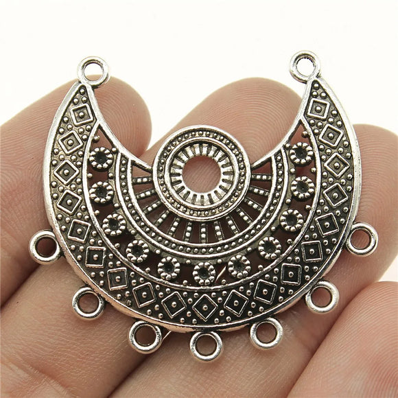 2pcs 43x41mm Charm Connector Earring Connector Charms For Jewelry Making Antique Silver Color Necklace Connector Charms