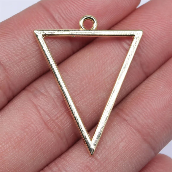 3pcs 27x35mm Kc Gold Color Triangle Charms Pendant For DIY Jewelry Making Handmade Jewelry Craft Findings