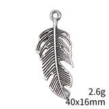 5pcs 40x16mm 2 Colors Feather Charms Pendant For DIY Jewelry Making Handmade Jewelry Craft Findings