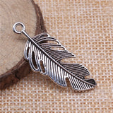 5pcs 40x16mm 2 Colors Feather Charms Pendant For DIY Jewelry Making Handmade Jewelry Craft Findings