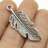 5pcs 40x16mm 2 Colors Feather Charms Pendant For DIY Jewelry Making Handmade Jewelry Craft Findings