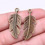 5pcs 40x16mm 2 Colors Feather Charms Pendant For DIY Jewelry Making Handmade Jewelry Craft Findings