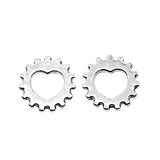 40pcs 12x12mm Antique Silver Color Gear Heart Charms Pendant For DIY Jewelry Making Handmade Jewelry Craft Findings