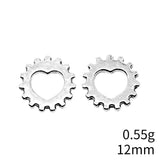 40pcs 12x12mm Antique Silver Color Gear Heart Charms Pendant For DIY Jewelry Making Handmade Jewelry Craft Findings