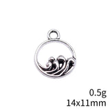 40pcs 14x11mm Antique Silver Color Wave Charms Pendant For DIY Jewelry Making Handmade Jewelry Craft Findings