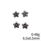 40pcs 6.5x6.5mm Antique Silver Color Flower Beads Pendant For DIY Jewelry Making Handmade Jewelry Craft Findings