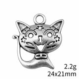 4pcs 24x21mm 2 Colors Smile Cat Charms Pendant For DIY Jewelry Making Handmade Jewelry Craft Findings