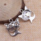 4pcs 24x21mm 2 Colors Smile Cat Charms Pendant For DIY Jewelry Making Handmade Jewelry Craft Findings