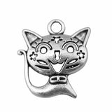 4pcs 24x21mm 2 Colors Smile Cat Charms Pendant For DIY Jewelry Making Handmade Jewelry Craft Findings