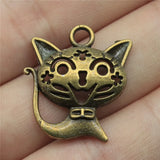 4pcs 24x21mm 2 Colors Smile Cat Charms Pendant For DIY Jewelry Making Handmade Jewelry Craft Findings