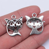 4pcs 24x21mm 2 Colors Smile Cat Charms Pendant For DIY Jewelry Making Handmade Jewelry Craft Findings