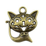 4pcs 24x21mm 2 Colors Smile Cat Charms Pendant For DIY Jewelry Making Handmade Jewelry Craft Findings