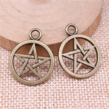 4pcs 26x21mm 2 Colors Five-Pointed Star Charms Pendant For DIY Jewelry Making Handmade Jewelry Craft Findings