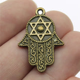 4pcs 28x19mm 2 Colors Hand With Star Of David Charms Pendant For DIY Jewelry Making Handmade Jewelry Craft Findings