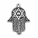 4pcs 28x19mm 2 Colors Hand With Star Of David Charms Pendant For DIY Jewelry Making Handmade Jewelry Craft Findings