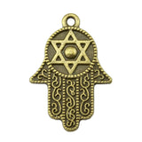 4pcs 28x19mm 2 Colors Hand With Star Of David Charms Pendant For DIY Jewelry Making Handmade Jewelry Craft Findings