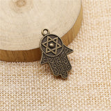 4pcs 28x19mm 2 Colors Hand With Star Of David Charms Pendant For DIY Jewelry Making Handmade Jewelry Craft Findings